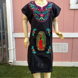 Embroidered Mexican Girls Dress-Virgin Mary/Vestido Mexicano Virgen de Guadalupe